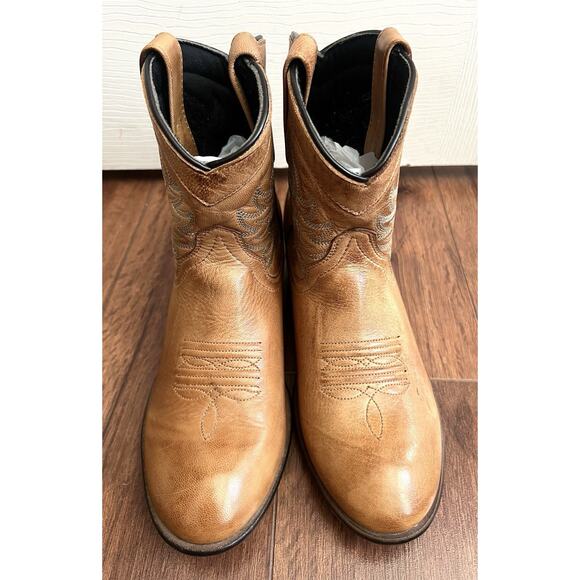 DINGO Willie Camel-Colored Embroidered Leather Western Rodeo Boots - Picture 7 of 13